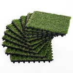 Outsunny Erba Sintetica per Giardino Set di 10pz 30x30cm Verde Scuro