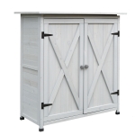 Outsunny Capanno per Attrezzi da Giardino in Legno di Abete Impermeabile, 110x55x117cm
