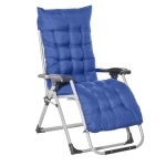 Outsunny Sedia Sdraio Pieghevole da Giardino con Schienale Reclinabile Blu