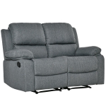 HOMCOM Divano 2 Posti Reclinabile in Tessuto con Sedute Indipendenti e Braccioli, 141.5x95x94.5cm