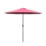 Outsunny Sombrilla de Jardín Ø300x250 cm con Manivela Parasol Exterior con Mecanismo de Inclinación y Poste Desmontable de Metal para Terraza Piscina Patio Vino Tinto