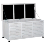 Outsunny Panca Contenitore in Legno di Abete, Cassapanca da Esterno con Piedini Antiscivolo - Bianco