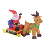 HomCom Babbo Natale Gonfiabile con LED per Interni ed Esterni 152x72x122cm