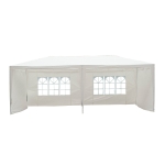Outsunny Gazebo da Esterno Impermeabile in Acciaio e PE con Pannelli Rimovibili, Bianco, 5.83 x 2.95m