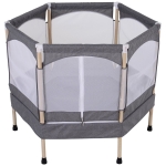 Homcom Trampolino Elastico per Bambini 3-12 Anni Max. 80kg con Rete di Protezione Grigia