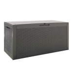 Outsunny Cassapanca da Giardino Effetto Rattan 380L con Seduta per 2 Persone