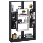 Homcom Libreria a Muro dal Design Moderno in Legno Bianco e Nero 95 x 22 x 150cm