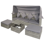 Outsunny Set Mobili da Giardino in Rattan PE Divano 3 Posti Tavolino Poggiapiedi