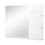 kleankin Mobiletto Pensile Bagno con Specchio e 3 Ripiani in MDF Bianco 60 x 10 x 48cm