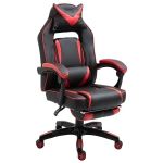 Vinsetto Sedie da Gaming Sedie da ufficio ergonomiche con Rotelle in Ecopelle, Rosso e Nero