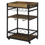 HOMCOM Carrello da Cucina mensola cucina Portabottiglie Portabicchieri Vassoio 4 Ruote