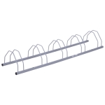 Homcom Rastrelliera per 5 Bici Solida in Acciaio Argento 140.5 x 30 x 21.5cm