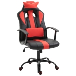 Vinsetto Sedia da Gaming Ergonomica con Braccioli Altezza Regolabile con Cuscino, Nero e Rosso