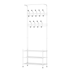 Homcom Portant Vêtement Multi-Rangements Blanc 67 x 30 x 185 cm