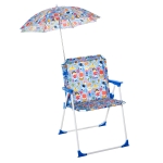 Outsunny Sedia Pieghevole per Bambini con Ombrello Parasole per Giardino Spiaggia Campeggio, 44.5x43x64.5cm