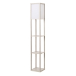 HOMCOM Lampada da Terra con Mensole Integrate - Rovere