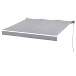 Outsunny Tenda da Sole a Braccio 250x200cm Elettrica Apertura con Telecomando o Manovella, in Alluminio e Poliestere Grigio