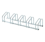 HOMCOM Rastrelliera Portabiciclette per 5 Biciclette Tubi d’acciaio Argento
