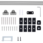 Homcom Kit de Montage Porte Coulissante Gris 68 x 34 x 16,5 cm
