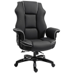 Vinsetto Sedia Ufficio ergonomica posturale con braccioli in Similpelle Nera con Altezza Regolabile e Schienale Reclinabile 150°