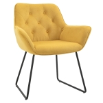HOMCOM Poltroncina Imbottita con Rivestimento Effetto Velluto e Base a Slitta Giallo