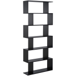 Homcom Libreria Design Moderno in Legno con 6 Ripiani, Nero, 80x23x192cm