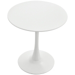 Homcom Tavolo da Cocktail Minimal Rotondo con Base in Metallo Bianco D70 x 73 cm