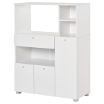 HOMCOM Mobile Credenza per Cucina con Armadietti, Mensole e Cassetto, in Legno 90x40x120cm Bianco