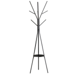 HOMCOM Cabide de pé Metálico para pendurar sacos roupa 9 ganchos com prateleira Forma de árvore Cabide Vintage 45x45x180cm