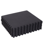 HOMCOM Tappeto Puzzle per Bambini in EVA Antiscivolo, 8 Pezzi Tappeto da fitness con Bordi Area Coperta, 63.5x63.5x2cm Nero