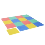 HOMCOM Tappeto Puzzle in EVA per Bambini Antiscivolo 16 Pezzi Multicolori 63.5x63.5x2cm