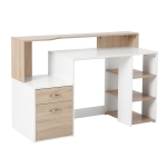 Homcom Bureau Informatique Multi-Rangements Beige 104 x 55 x 92 cm