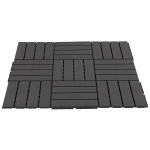 Outsunny Set 9 Mattonelle a Incastro per Terrazzo, 30x30x2cm, 0.81 mq, Nero