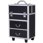 Homcom Valigia Trolley Porta Trucchi Make Up Professionale Nero