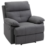 Homcom Poltrona Relax Imbottita Reclinabile con Rivestimento in Microfibra Grigio Scuro 84x95x97cm