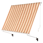 Outsunny Tenda da Sole Avvolgibile 2 Braccia Regolabili a Righe Bianca e Arancione 300 x 245 cm
