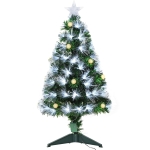 HOMCOM Albero di Natale in Fibra Ottica da 90 cm con Luci a LED
