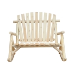 Outsunny Dondolo Panchina da Giardino 2 Posti in Legno, 96x112.5x100cm