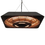 Outsunny Lampada Riscaldante per Esterni con Luce, 3 Livelli di Potenza e Telecomando - Nero