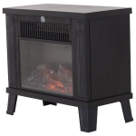 HomCom Camino Elettrico da Terra 600W/1200W con Effetto Fiamma, Nero, 38.5 x 22 x 30.5cm