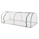 Outsunny Serre de jardin tunnel serre à tomates 2,5L x 1l x 0,8H m grande porte zippée bâche PVC transparent métal époxy vert