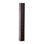 HomCom Mobiletto Colonna Libreria da Parete con Mensole in Legno, Marrone, 21x20x175cm