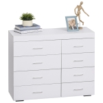 Homcom Cassettiera per Casa e Ufficio in Legno, Bianco, 90x35x73cm