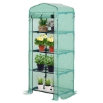 Outsunny Serra da Giardino Serre Agricole per Piante con 4 Ripiani in PE, 70x50x160cm, Verde