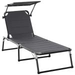 Transat pliable dossier pare-soleil réglables alu. textilène