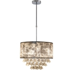 HOMCOM Lampadario in Cristallo Moderno Altezza Regolabile, 44 Pendenti in Vetro