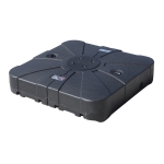 Outsunny Base Ombrellone da Giardino Riempibile con Acqua e Sabbia 4 Rotelle Max. 125 Kg, Nero, 84x84x19cm