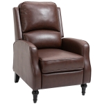 HOMCOM Poltrona Relax Reclinabile Manuale in Similpelle Marrone
