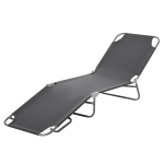 Outsunny Sdraio da Giardino Pieghevole in Metallo e Tessuto Oxford, Lettino Prendisole Traspirante 187L x 55P x 24Acm Grigio