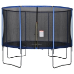 HOMCOM Tappeto Elastico per Bambini e Adulti con Rete e Bordo Imbottito Φ366x269cm - Blu/Nero